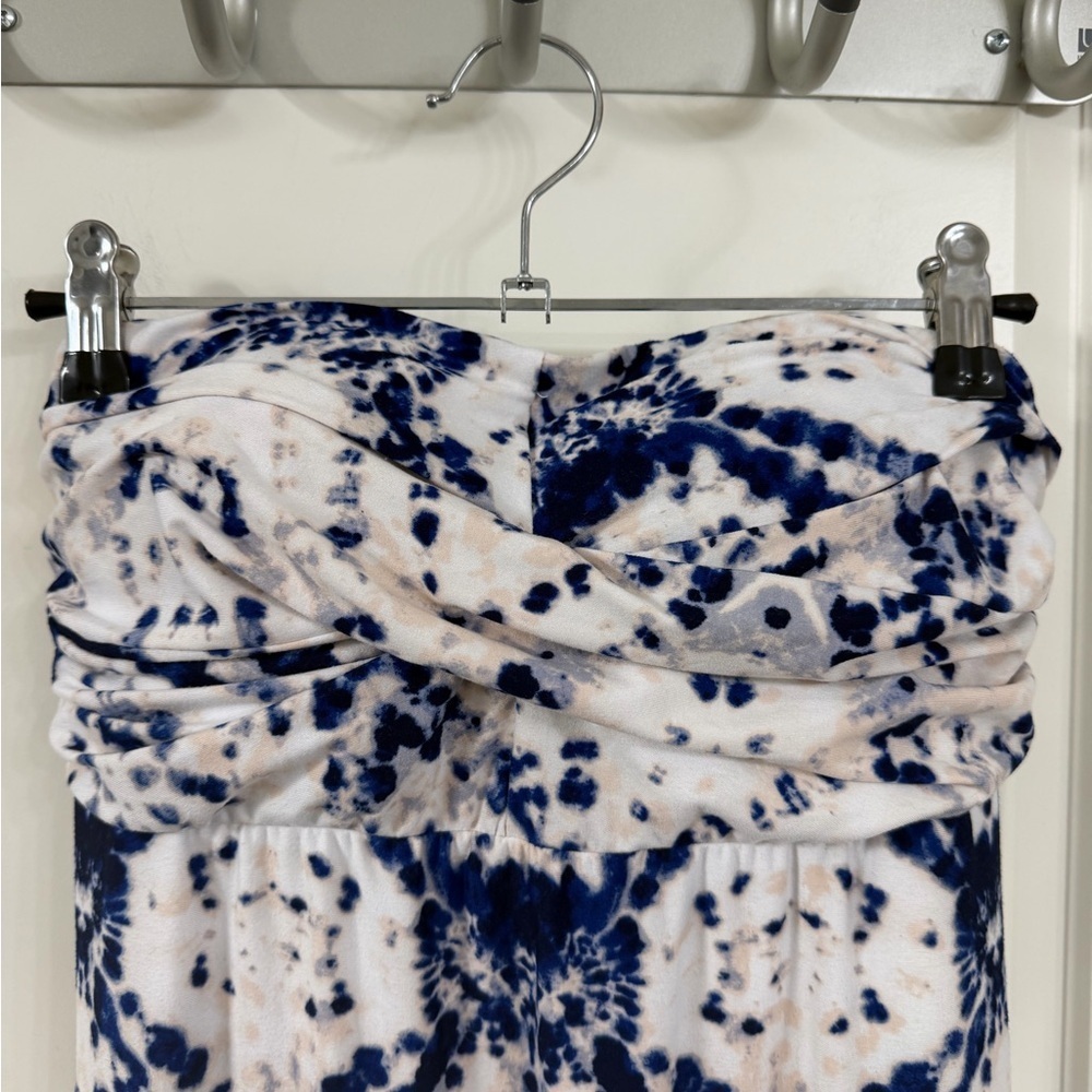 Soma Strapless Blue and White Dress - Picture 4 of 6